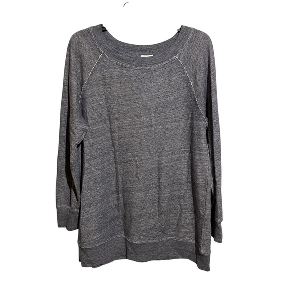 Caslon Women's Size L Knit Blue Longline Raglan Tunic Sweater Sweatshirt - Picture 1 of 9